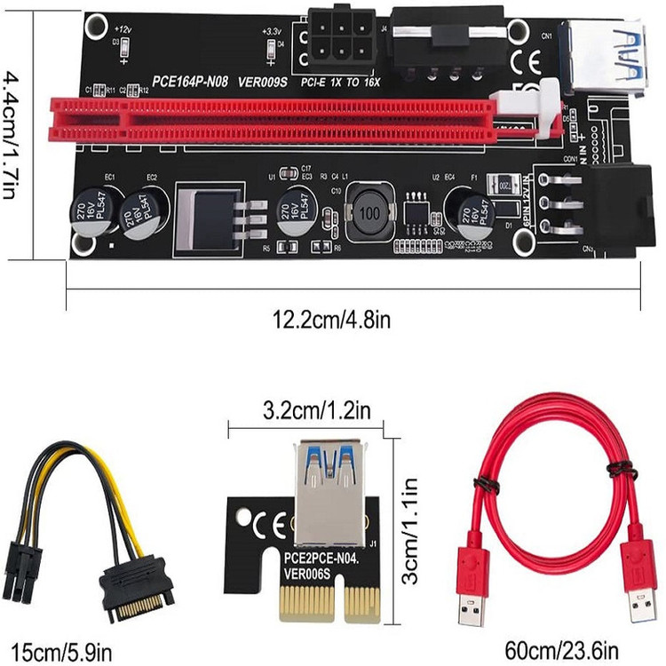 رایزر گرافیک تبدیل PCI EXPRESS X1 به X16 مدل VER009S