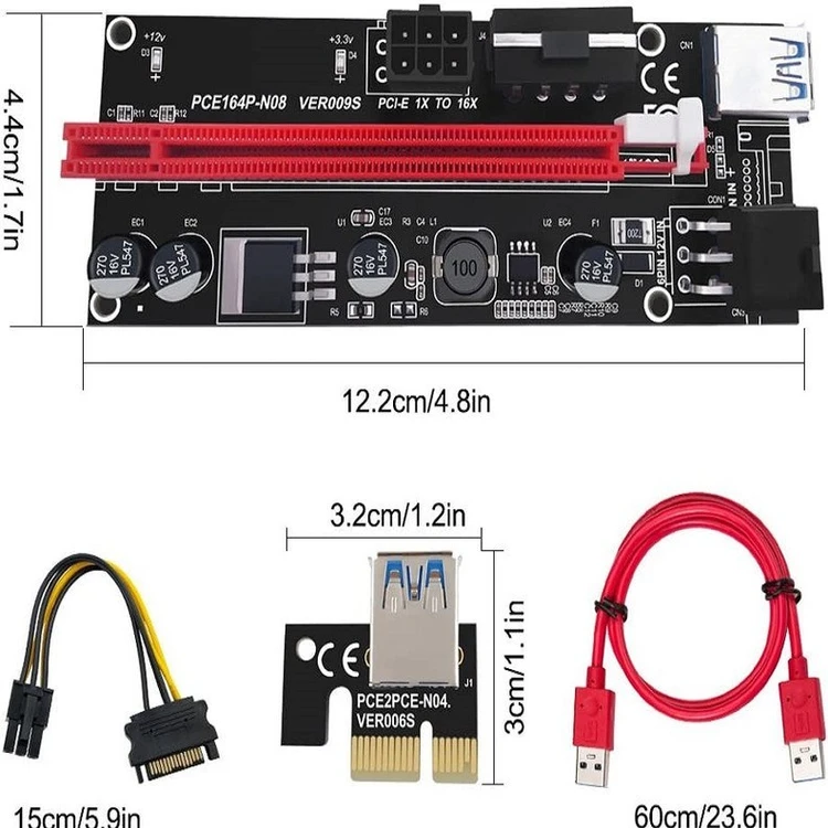 رایزر گرافیک تبدیل PCI EXPRESS X1 به X16 مدل VER009S